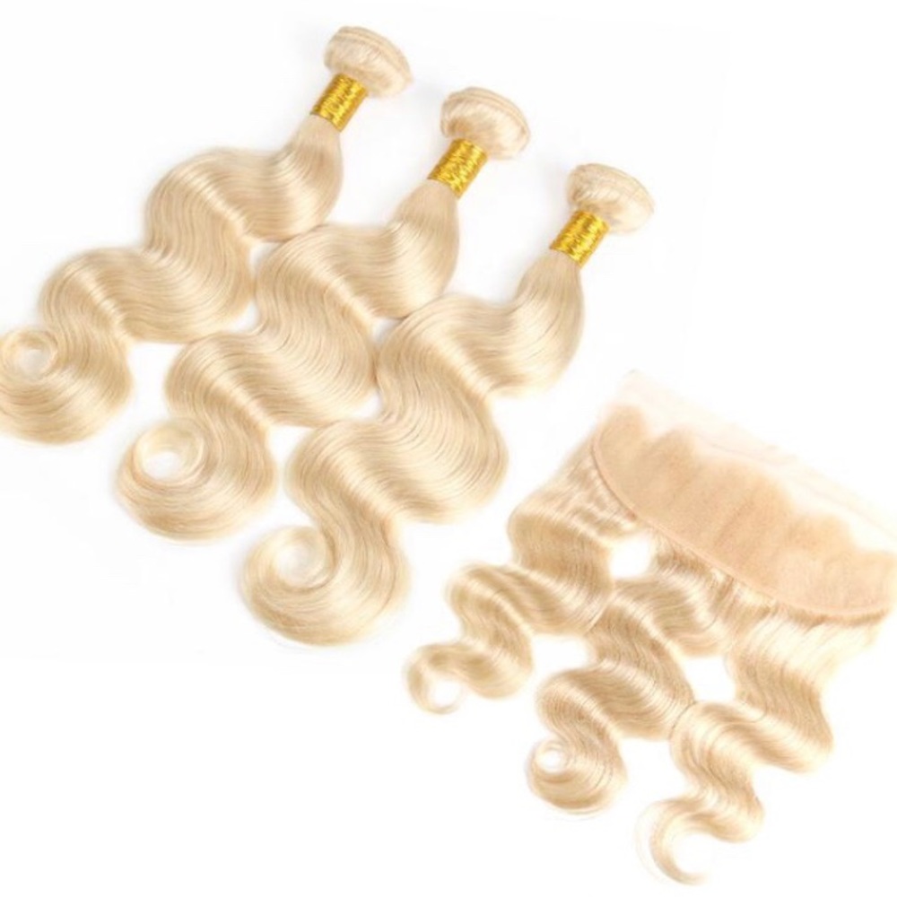 #BrazilianVirginHair blonde bundles with frontal